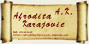 Afrodita Karajović vizit kartica
